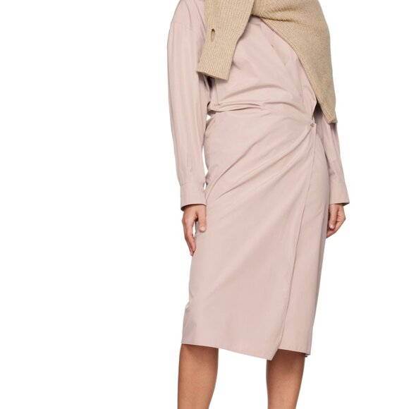 LEMAIRE Peach Twisted Midi Dress Size 38 - Picture 7 of 10